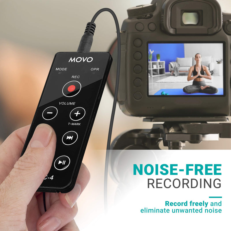 Movo REC-4 Wired Remote Control for Zoom H2n, H4n Pro, H5 and H6 Portable Digital Handy Recorders - Also Compatible with Sony M10, D50, D100 - LeoForward Australia