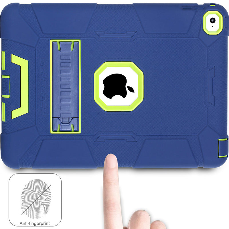  [AUSTRALIA] - iPad Air 2 Case, BENTOBEN [Hybrid Shockproof Case] with Kickstand Rugged Triple-Layer Shock Resistant Drop Proof Case Cover for iPad Air 2 with Retina Display / iPad 6, Navy Blue/Green M753-Navy Blue/Green