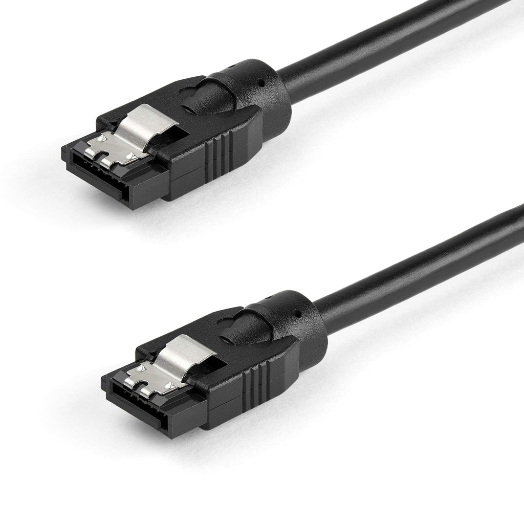  [AUSTRALIA] - StarTech.com 12 Inch (30cm) Round SATA Cable - Latching Connectors - 6Gbs SATA Data Cord - SATA Hard Drive Power Cable - Black (SATRD30CM)
