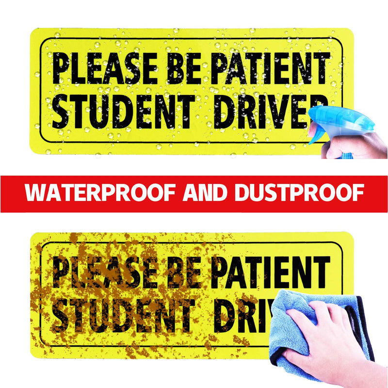  [AUSTRALIA] - JUSTTOP Student Driver Magnet Safety Sign, 9 X 3.5 inch Car Vehicle Reflective Sign Sticker Bumper for New Drivers (3 PCS)