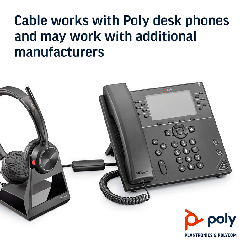  [AUSTRALIA] - Plantronics - Electronic Hook Switch Cable APP-51 (Poly) - Remote Desk Phone Call Control - Works with Poly Desk Phones