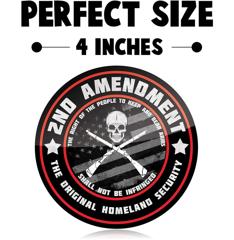  [AUSTRALIA] - Narrow Minded 2nd Amendment Stickers 2 Pack, Round Bumper Sticker, 4 Inch Diameter, Truck Decals for Men or Vinyl Bumper Stickers or Toolbox Stickers