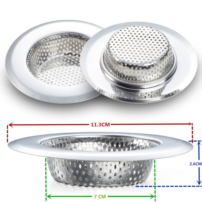  [AUSTRALIA] - Fengbao 2PCS Kitchen Sink Strainer - Stainless Steel, Large Wide Rim 4.5" Diameter