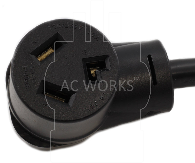 AC WORKS 30 Amp 4-Prong Dryer Wall Outlet Adapter (To 3-Prong 30A Dryer Plug) To 3-Prong 30A Dryer Plug - LeoForward Australia