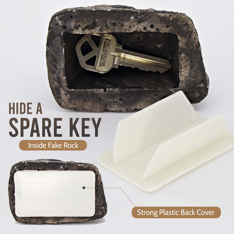  [AUSTRALIA] - RamPro Hide-a-Spare-Key Fake Rock - Looks & Feels like Real Stone - Safe for Outdoor Garden or Yard, Geocaching (1) 1 Pack Original