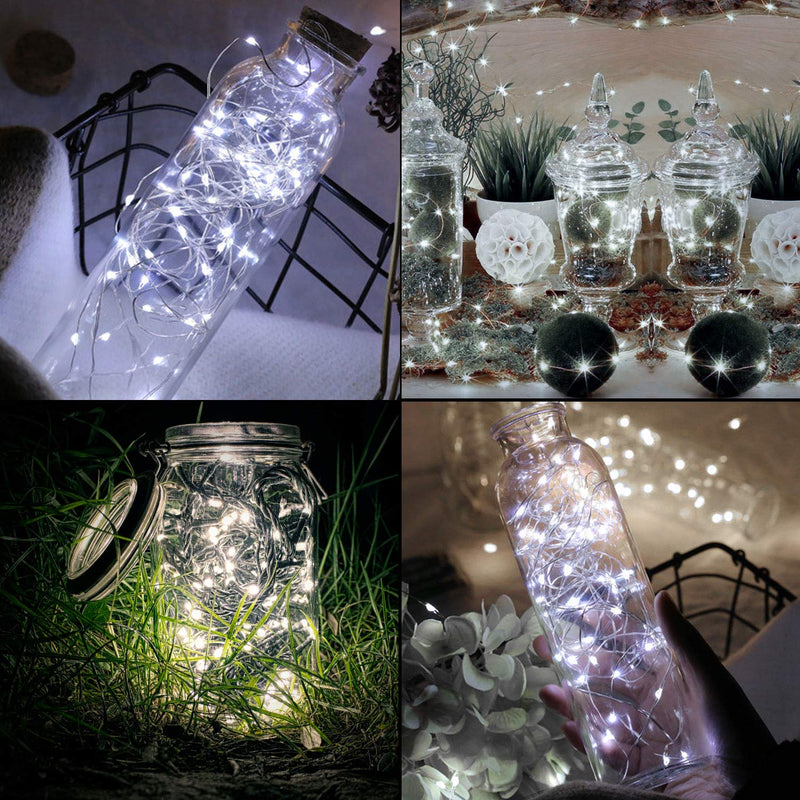  [AUSTRALIA] - TingMiao Cool White Fairy String Lights Battery Operated Fairy Lights Firefly Lights LED Starry String Lights 7.2ft 20 LEDs Silvery Copper Wire for Christmas DIY Decoration Wedding Party (6 Pack) 7.2 Feet
