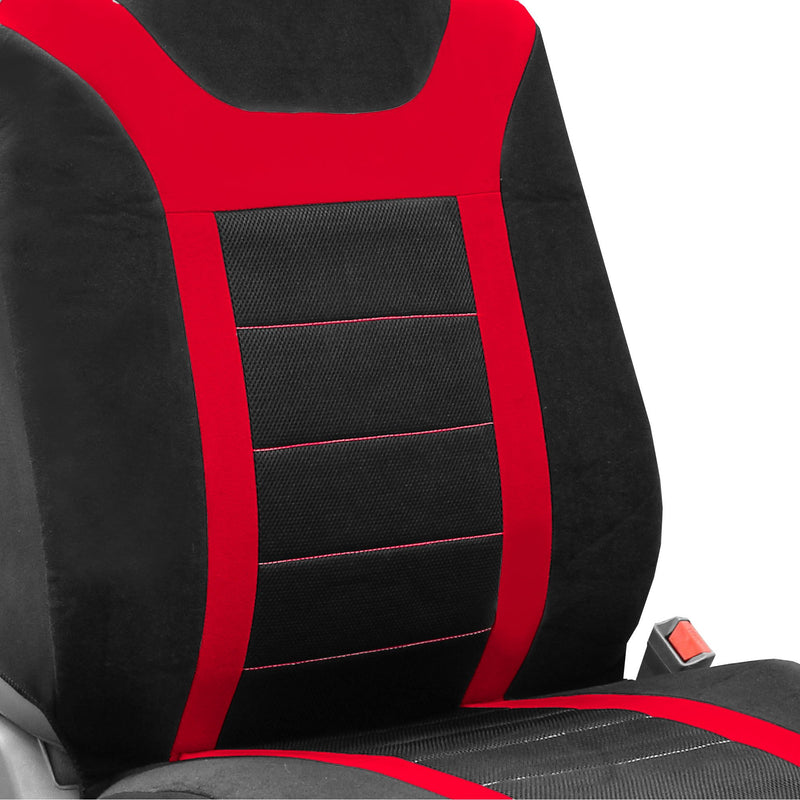  [AUSTRALIA] - FH Group FB070102 Sports Seat Covers (Red) Front Set – Universal Fit for Cars Trucks & SUVs