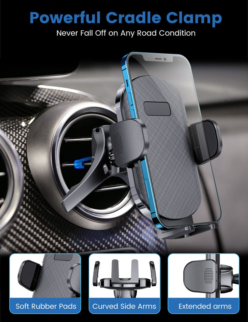  [AUSTRALIA] - eSamcore Vent Car Phone Holder, 3-Point Support Car Phone Mount with Extended Clamp Cradles Stable Cell Phone Holder for Car Truck Vehicle Air Vent on Dashboard for iPhone Samsung Galaxy Note