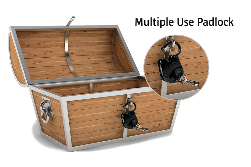  [AUSTRALIA] - RII Iron Lock and Keys/Old Fashion Lock and Key/Antique Iron Lock with Key/Cast Iron Lock - Old Trunk Lock (3.5 inch) 3.5 Inch