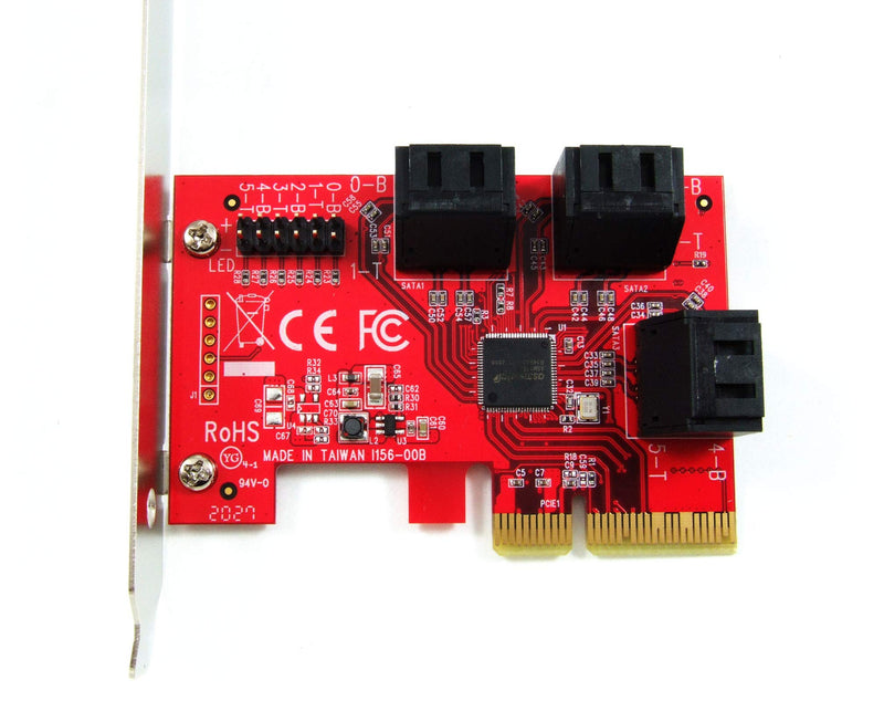  [AUSTRALIA] - Ableconn PEX-SA156 6-Port SATA 6G PCI Express x4 Host Adapter Card (ASMedia ASM1166 Controller)