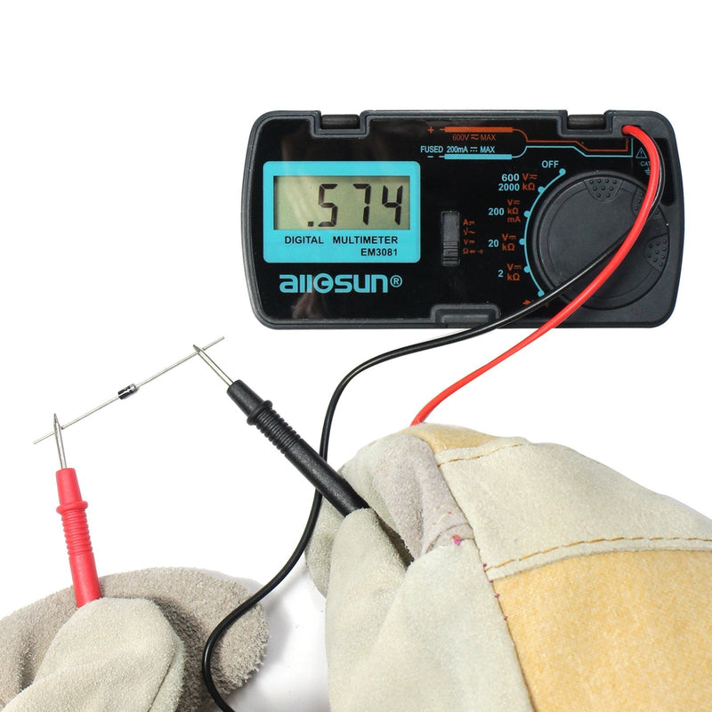  [AUSTRALIA] - ALLOSUN Digital Multimeter / DMM / Multi Tester Amp / Ohm / Volt Meter / Diode and Continuity Test Pocket Size (EM3081) EM3081