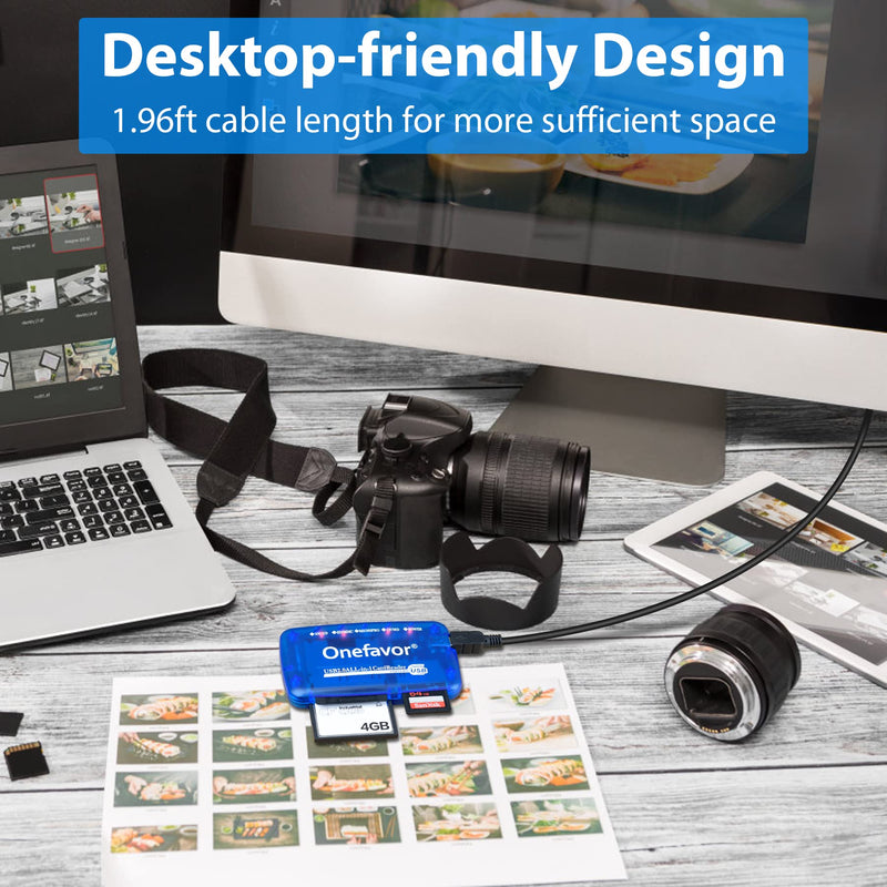  [AUSTRALIA] - Onefavor SmartMedia Cards Reader Writer, All-in-1 USB Universal Multi Card Adapter, Smart Media, xD, SD, UHS-I, MMC, MS Pro Duo, CF, MD, Camera Flash Memory Cards Reader for Windows, Mac, Linux