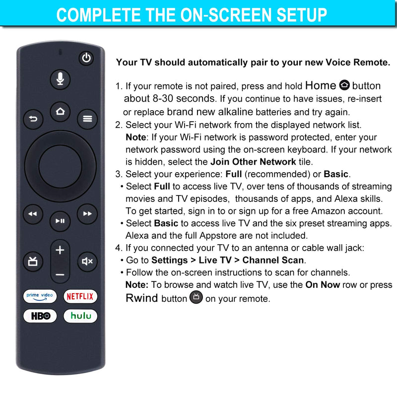  [AUSTRALIA] - Voicce Remote CT-RC1US-19 NS-RCFNA-19 with Primevideo Netflix HBO HULU Shortcut Keys Replaced for Insignia and Toshiba Fire TV Edition TV TF-50A810U19 TF-43A810U21 TF55A810U21 TF50A810U19 TF43A810U21