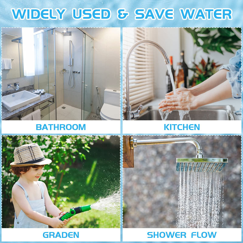  [AUSTRALIA] - 7 Shower Flow Reducer Limiter Set Water Flow Saver Adapter Set Flow Reducer Limiter 1/2 Inch Flow Restrictor Control Valve Flow for Fixed Shower Head and Handheld Shower 1.2/ 1.5/ 1.8/ 2/ 2.2/ 2.5 GPM