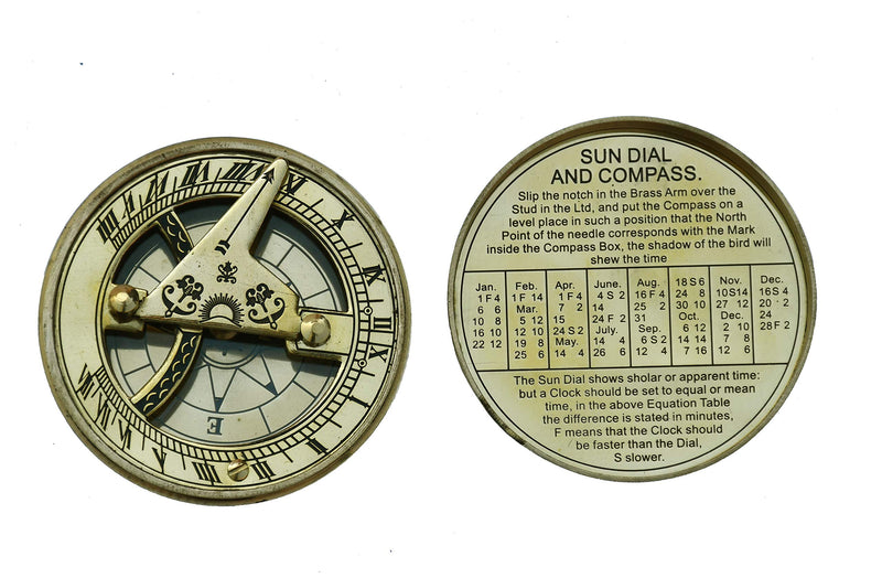  [AUSTRALIA] - Royalmart Anniversary Sundial Compass with Special Engraved Greeting for Men/Women, Gifts for Him, Romantic Gift Ideas for Him/Her