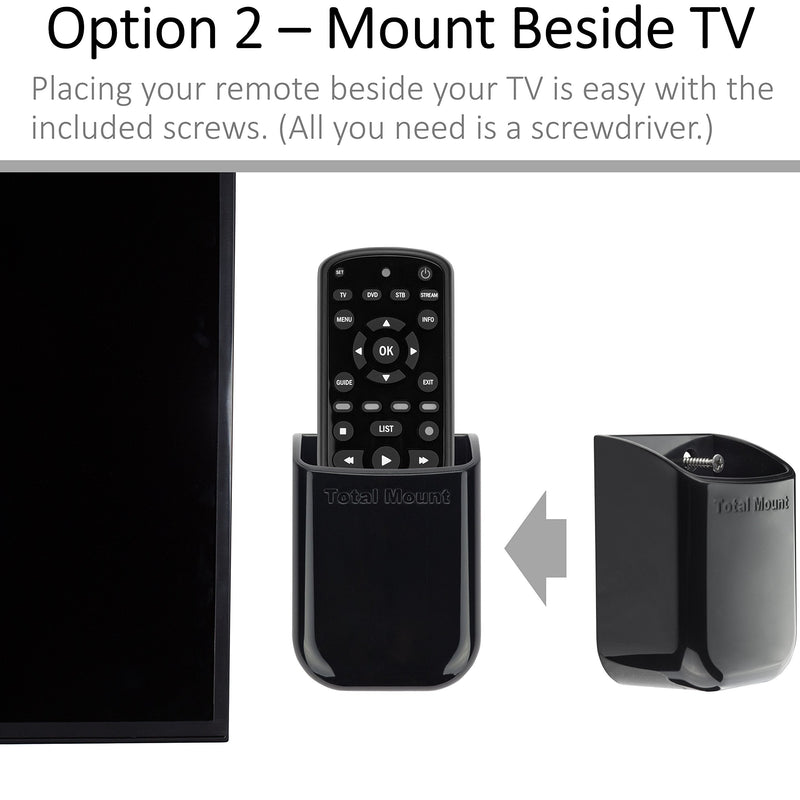  [AUSTRALIA] - TotalMount Universal Remote Control Holders (2 Pack) – Attach to Wall or Back of TV – Compatible with All TV Remotes (Premium Black, Medium) Premium Black