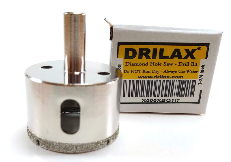 Drilax 1 3/4 Inch Diamond Hole Saw Drill Bit Ceramic, Porcelain Tiles, Glass, Granite Counter top Shower, Faucet Size 1-3/4 - LeoForward Australia