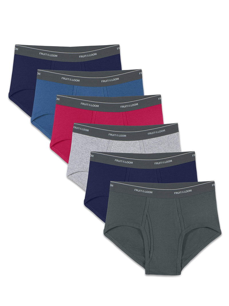 Fruit of the Loom Men's Tag-Free Cotton Briefs Classic Small 6 Pack - Assorted Colors - LeoForward Australia