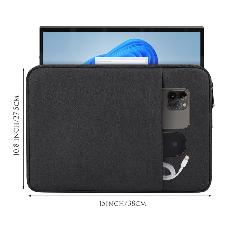  [AUSTRALIA] - Portable Monitor Case 15.6 Inch, Carrying Computer Sleeve Bag for KYY InnoView Lepow GTEK ViewSonic ZSCMALLS AOC 15.6" USB-C Portable Display Monitors, 15"x10.8" Black