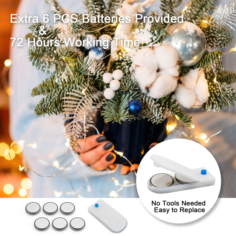  [AUSTRALIA] - 6 Pack Fairy Lights Battery Operated, 3 Speed Modes, Extra 6 Batteries for Replacement, 7Ft 20 LED Mini String Lights, Waterproof Silver Wire, Twinkle Firefly Lights for DIY Decoration 6 Pack