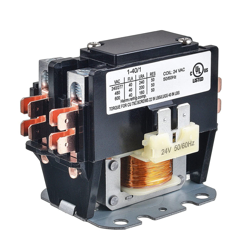  [AUSTRALIA] - BOJACK 1 Poles FLA 40 Amp Coil 24 VAC Air Conditioner Condenser Compressor Contactor AC Definite Purpose Contactor (Pack of 1 Pcs)