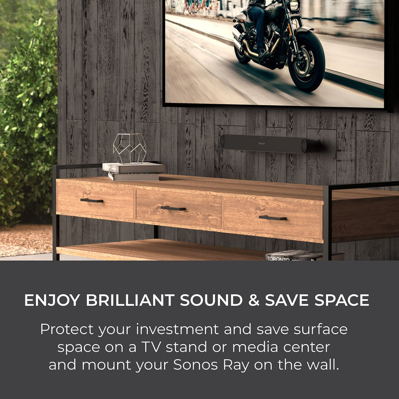  [AUSTRALIA] - HumanCentric Wall Mount Compatible with Sonos Ray Sound Bar Mount, Floating Style Mounting Bracket Compatible with Sonos Ray Wall Mount, Soundbar Mount for Sonos Ray Mount on Wall Under TV, Black