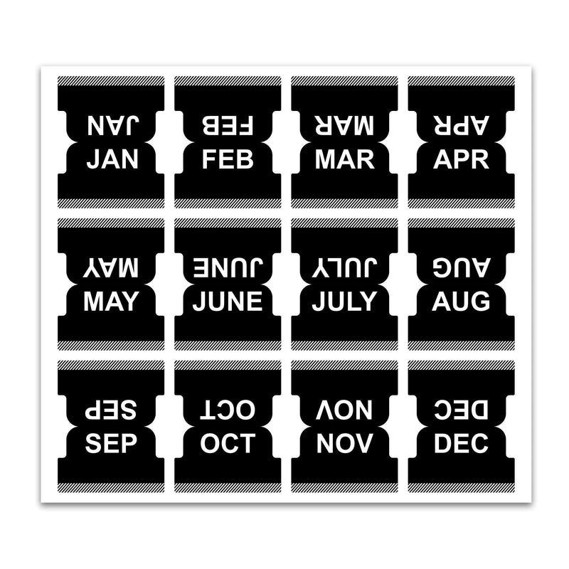  [AUSTRALIA] - Durable Monthly Calendar Index Tab Self Adhesive Stickers Planners Journal Stickers Monthly Tabs Labels 48 Pcs