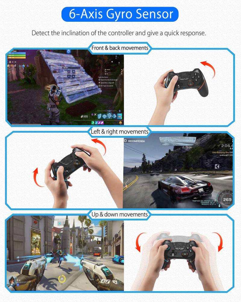  [AUSTRALIA] - Switch Controller, Wireless Pro Controller for Switch/Switch Lite/Switch OLED, Switch Remote Gamepad with Joystick, Adjustable Turbo Vibration, Ergonomic Non-Slip