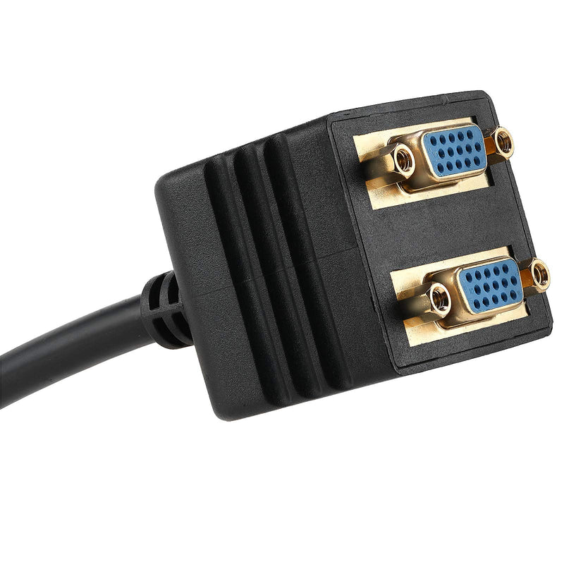 VGA Splitter Cable 1 Male to 2 Female Adapter Monitor Y Splitter Cable 25cm Black Can't Connect Two at The Same time - LeoForward Australia