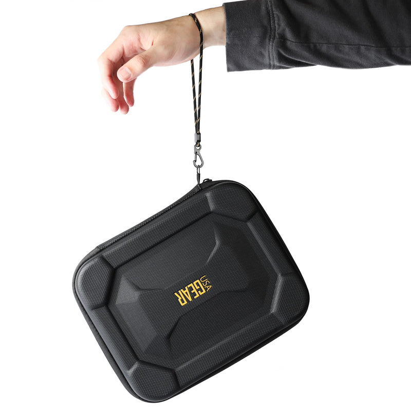  [AUSTRALIA] - USA Gear GoPro Hero Water Resistant EVA Foam Case - Lightweight, Customizable Foam Interior, Mesh Pocket - Compatible with Go Pro Hero 10, 9, 8, 7, 5, 3, Charger, Remote, & Accessories - Case Only