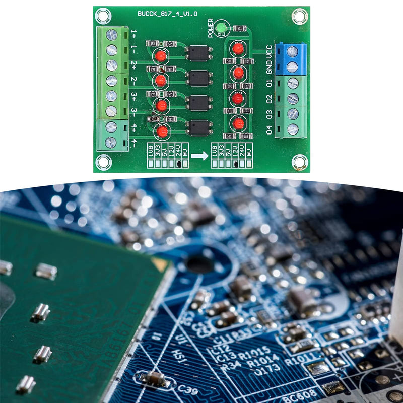  [AUSTRALIA] - 4 Channel Optocoupler Isolator Board PNP Signal Converter Module PNP NPN to PNP 24V to 5V