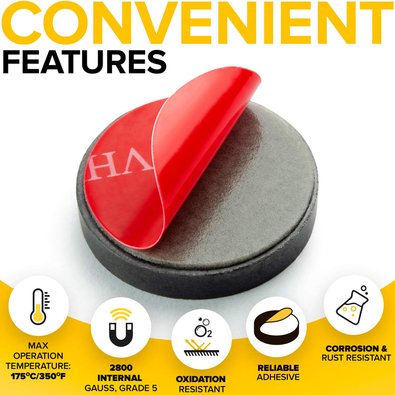  [AUSTRALIA] - Adhesive Magnets - 1 Inch (25mm) Round Disc Magnets - Strong Sticky Adhesive Backing - Circle Ceramic Magnets Ideal for DIY, Craft, Kitchen - 36 PCs Tiny Self Adhesive Magnets