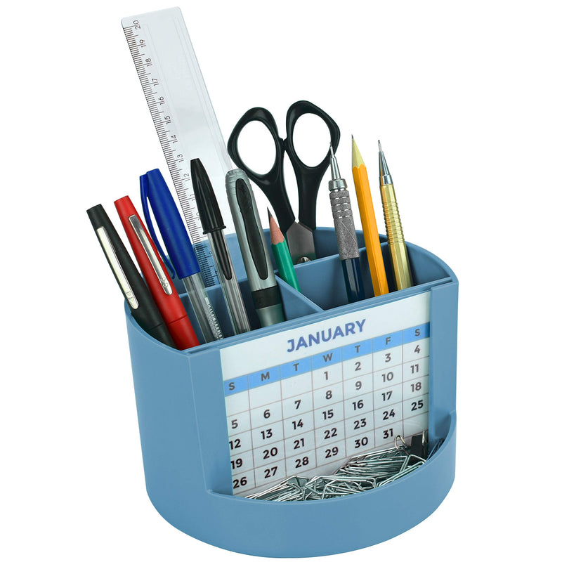 Acrimet Plastic Desktop Organizer - Mix Organizer Caddy Photo Holder - Office Supplies Storage and Home Organization (Pen Pencil Clip Holder) (Solid Blue Color) - LeoForward Australia
