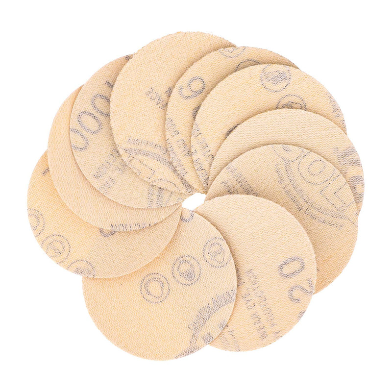  [AUSTRALIA] - Dura-Gold Premium 2" Gold Hook & Loop Sanding Discs Variety Pack Box - 40, 60, 80, 120, 220, 320, 400, 600, 800, 1000 Grit (5 Sheets Each, 50 Total) & Drill Backing Plate, Automotive, Woodworking