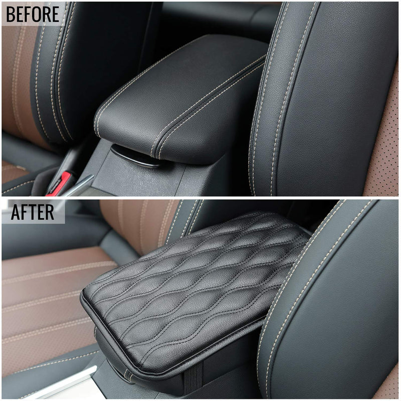  [AUSTRALIA] - WeTest Premium Car Center Console Cover Armrest Pads for Most Vehicle,Car Waterproof Center Console Protector Cover (Black) Black