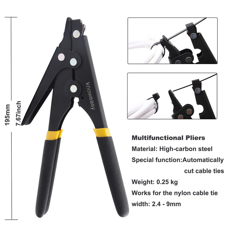  [AUSTRALIA] - Cable Tie Tool,Knoweasy Cable Tie Gun and Tensioning and Cutting Tool for Plastic Nylon Cable Tie or Fasteners Black
