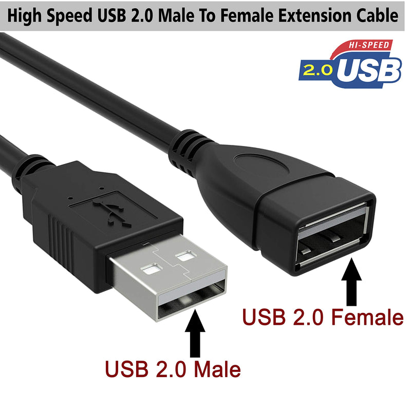 SaiTech IT 4 Pack (15cm - 6inch) Adjustable Flexible USB 2.0 Male to Female Extension Plug / Socket Adapter Cable - Worlds Shortest USB 2.0 Extension Cable - LeoForward Australia
