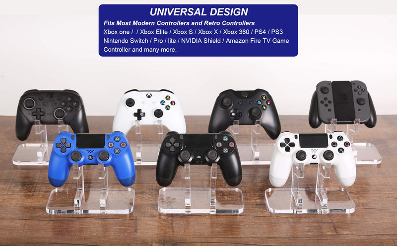  [AUSTRALIA] - OAPRIRE Universal Controller Stand Holder - Fits Modern and Retro Game Controllers - Perfect Display and Organization - Limited Edition Handcrafted Controller Accessories with Crystal Texture Clear