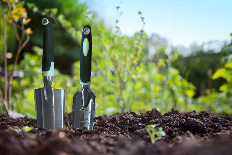 Typhon East Garden Tool Set (3 Piece) | Stainless Steel Gardening Kit | Includes Trowel, Transplant Trowel & Hand Rake | Rubberized Handles | Great Gardener Gift Idea for Women and Men - LeoForward Australia