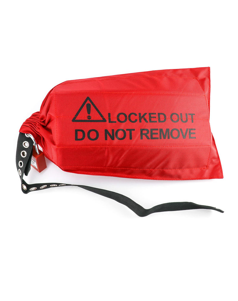  [AUSTRALIA] - QWORK Lockout Tagout Lock Bag for Oversized Electrical Plug and Hoist Control, 10 x 17 in, 1 Pack