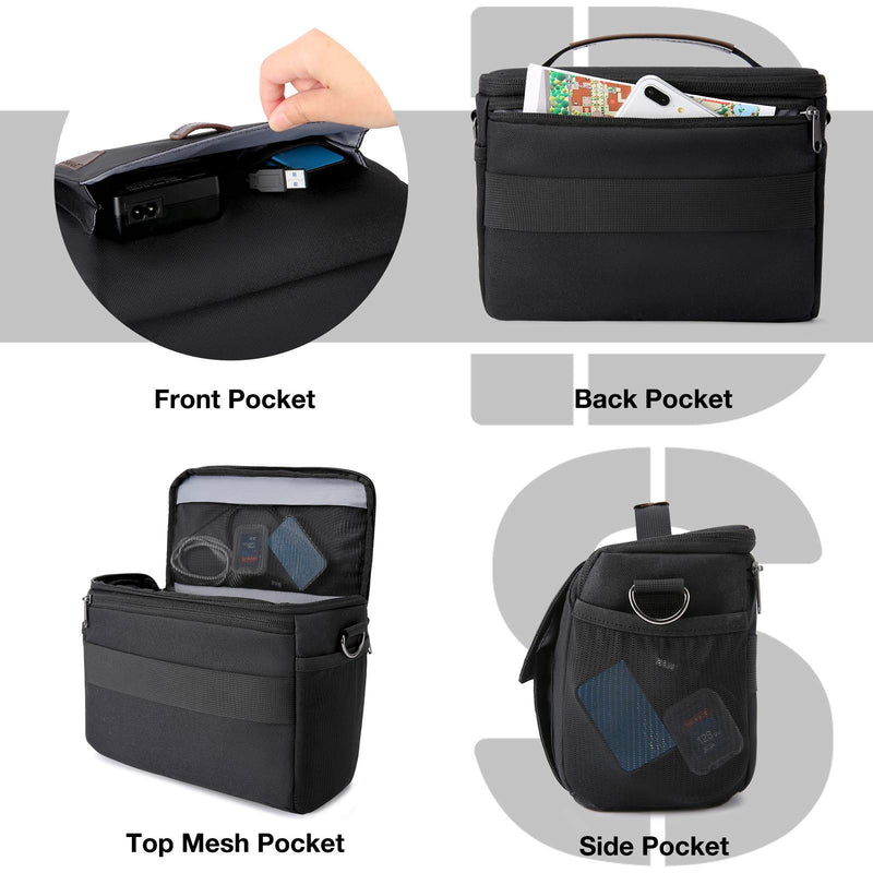 Camera Bag, BAGSMART DSLR Camera Case Water Resistant Camera Gadget Shoulder Bag for Men and Women, Black - LeoForward Australia