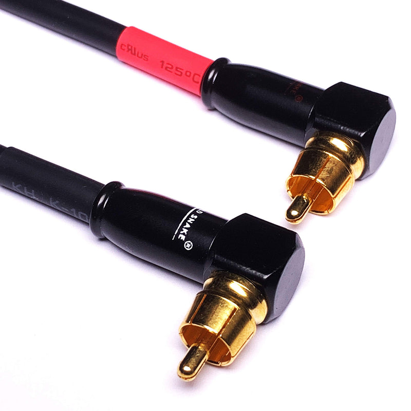 CESS-137-6i Right Angle RCA Preamp Jumpers Male to Male Patch Cable, 2 Pack (6 Inches) 6 Inches - LeoForward Australia