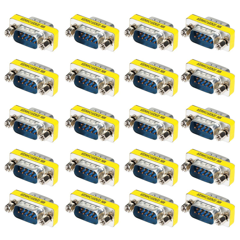  [AUSTRALIA] - abcGoodefg 9 Pin RS-232 DB9 Male to Male Female to Female Serial Cable Gender Changer Coupler Adapter (20 Pack, DB9 Male to Male) 20 PACK