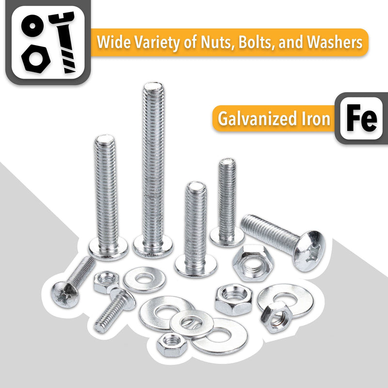  [AUSTRALIA] - Mr. Pen- Bolts, Nuts, and Washer Assortment Kit, 113 pcs, Nuts and Bolts Assortment Kit, Assorted Nuts and Bolts, Nut Bolt and Washer Assortment, Bolt and Nut Assortment