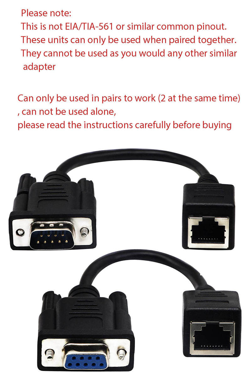 zdyCGTime RJ45 to RS232 Cable, DB9 9-Pin Serial Port Female&Male to RJ45 Female Cat5/6 Ethernet LAN Console（15CM/6Inch）2Pack - LeoForward Australia
