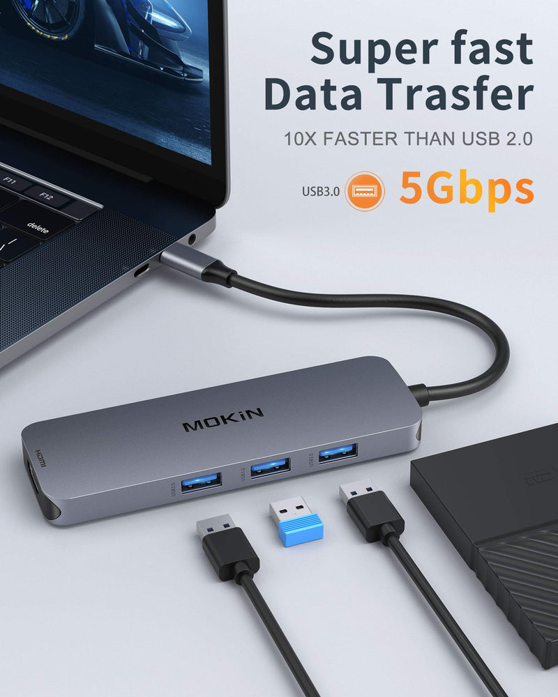  [AUSTRALIA] - USB C to Dual HDMI Adapter, USB C Docking Station Dual Monitors for Windows,USB C Adapter with Dual HDMI,3 USB Port,SD/TF, PD Port Compatible for Dell XPS 13/15, Lenovo Yoga,etc