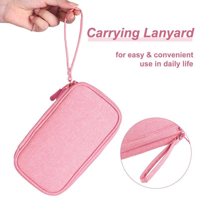  [AUSTRALIA] - Travel Cord Organizer, Bevegekos Travel Accessories Pouch Case for Small Electronics & Tech (Small, Pink)