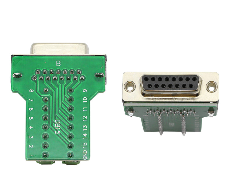 CERRXIAN DB15 Breakout Connector, DB15 D-SUB Female Solderless Serial to DB15 Screw Wiring Terminal Signal Module Breakout PCB Board with Plastic Case & Screws Nuts (Black) (FN) DB15 Female Nut - LeoForward Australia