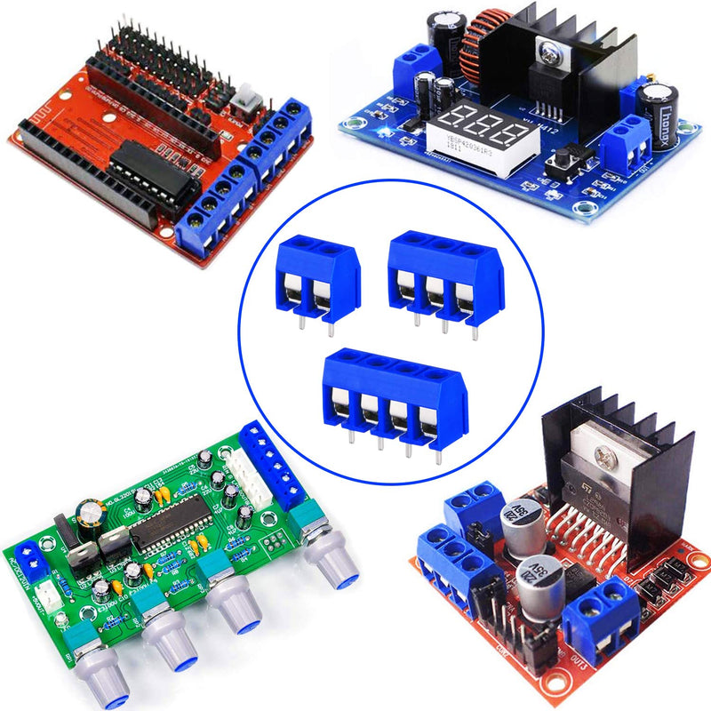  [AUSTRALIA] - YYWEi PCB Screw Terminal Block 114pcs Screw Terminal Connector 2 Pin / 3 Pin / 4 Pin Solderable Connectors for Arduino Used