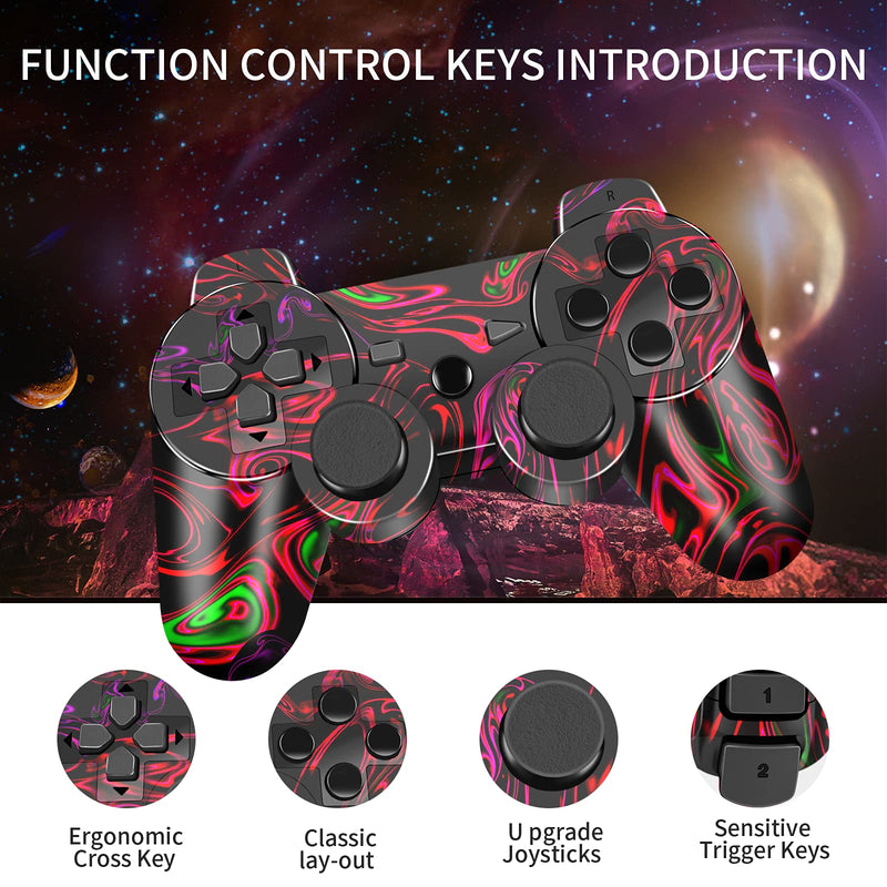  [AUSTRALIA] - PS-3 Controller Wireless, PS-3 Remote, CFORWARD Wireless Controller Gamepad with Joy Stick Compatible Play-Station 3 Games with Charger and Thumb Grips PS3 Symphony